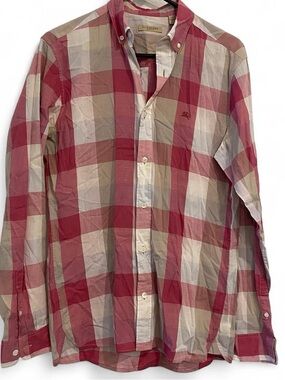 Burberry Pink and Cream Plaid Button-Down Shirt